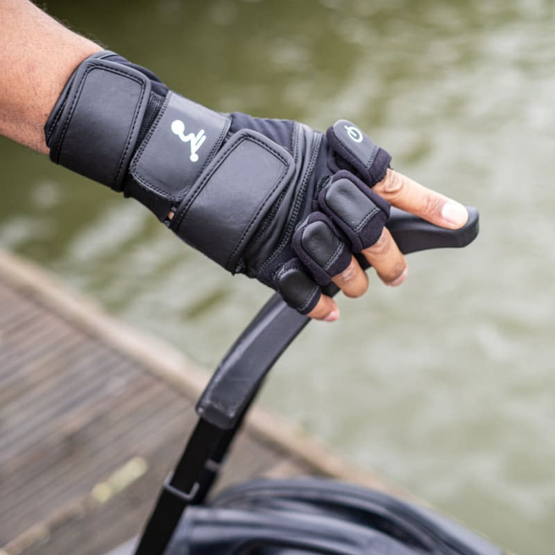 GANTS GYRORIDERZ AVEC PROTÈGES-POIGNETS INTÉGRÉS VERSION ÉTÉ - S / Noir - GyroRideRz